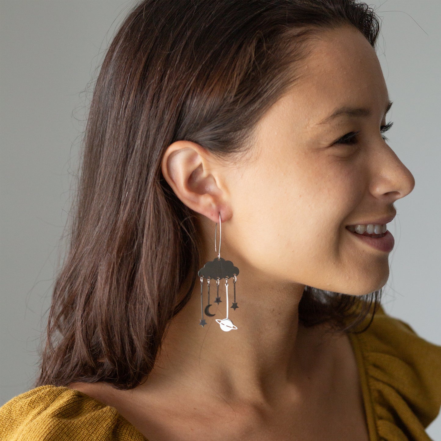 Silver Celestial Showers Earrings