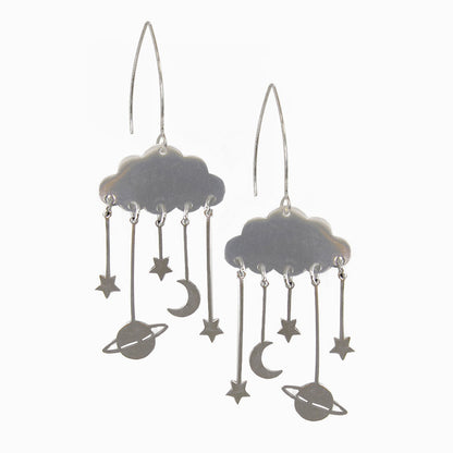 Silver Celestial Showers Earrings