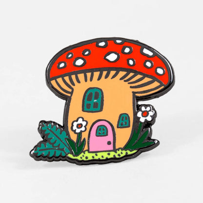 Phoebe Wahl: Mushroom Cottage Enamel Pin