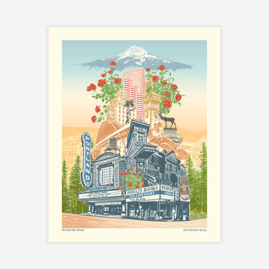 Urban Retrospectives: Rose City Column Print