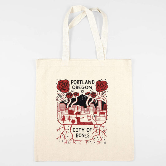 One Lane Road: Portland City of Roses Tote Bag