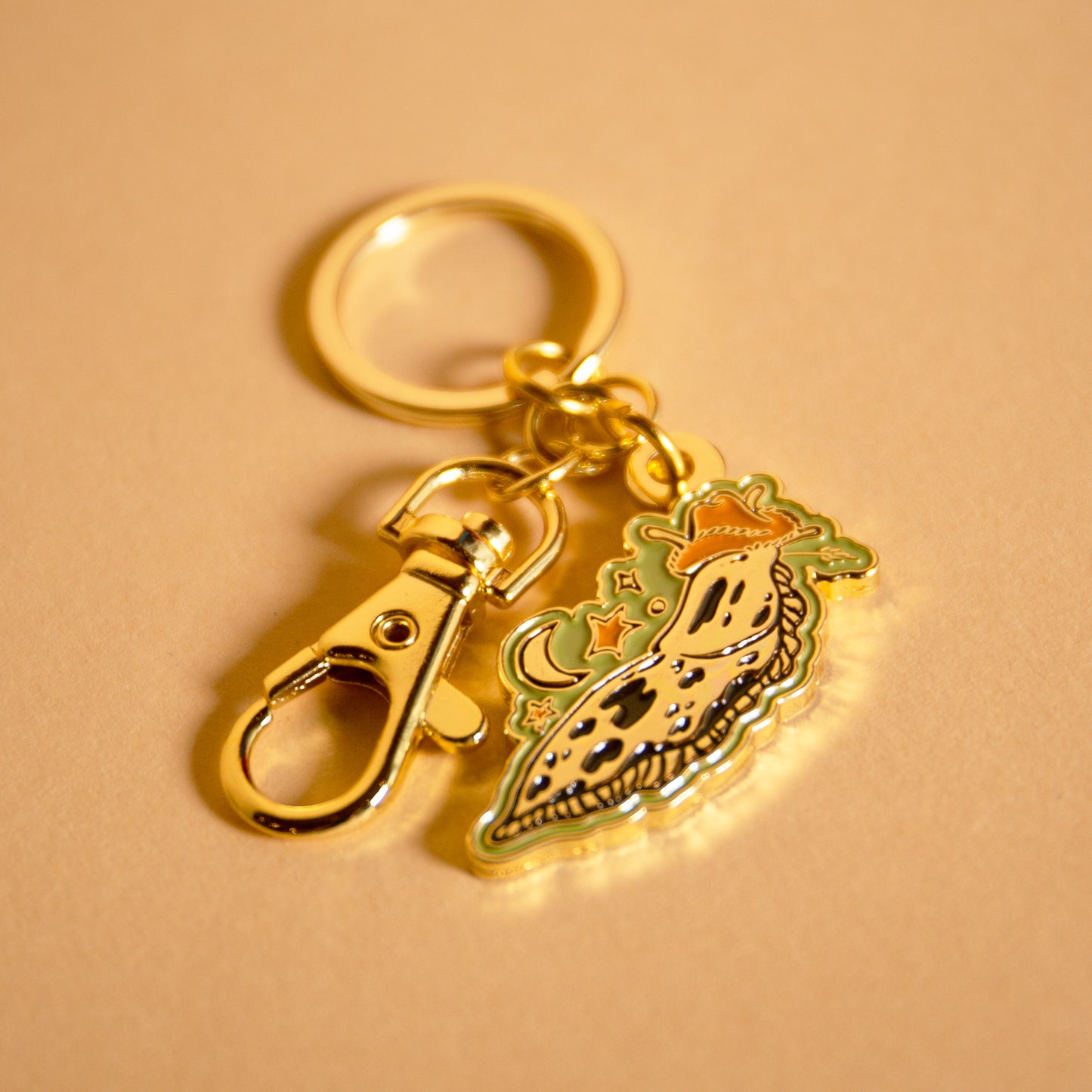 Banana Slug Cowboy Enamel Keychain