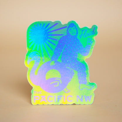Float PNW Bigfoot Sticker