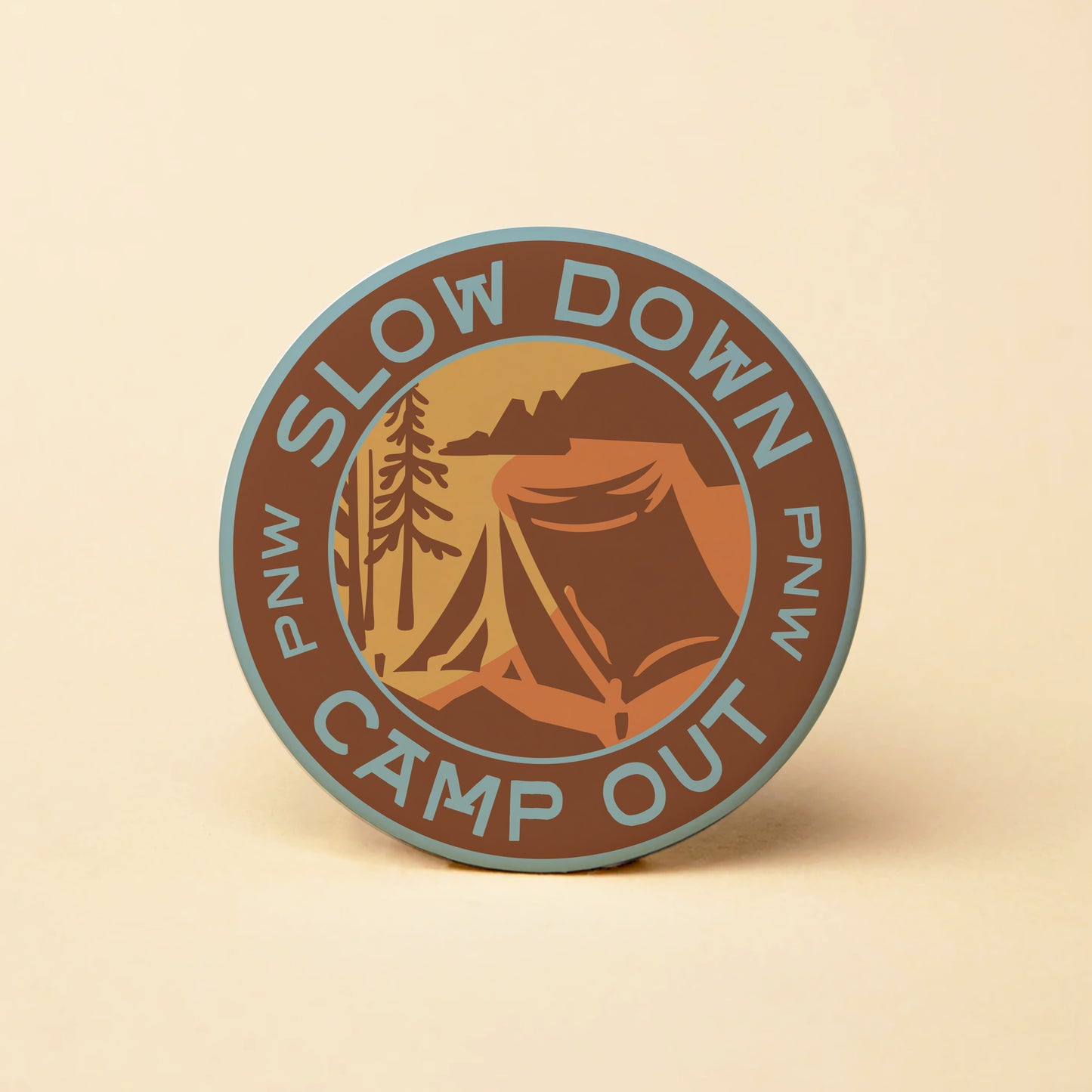 Camp Out Round Magnet