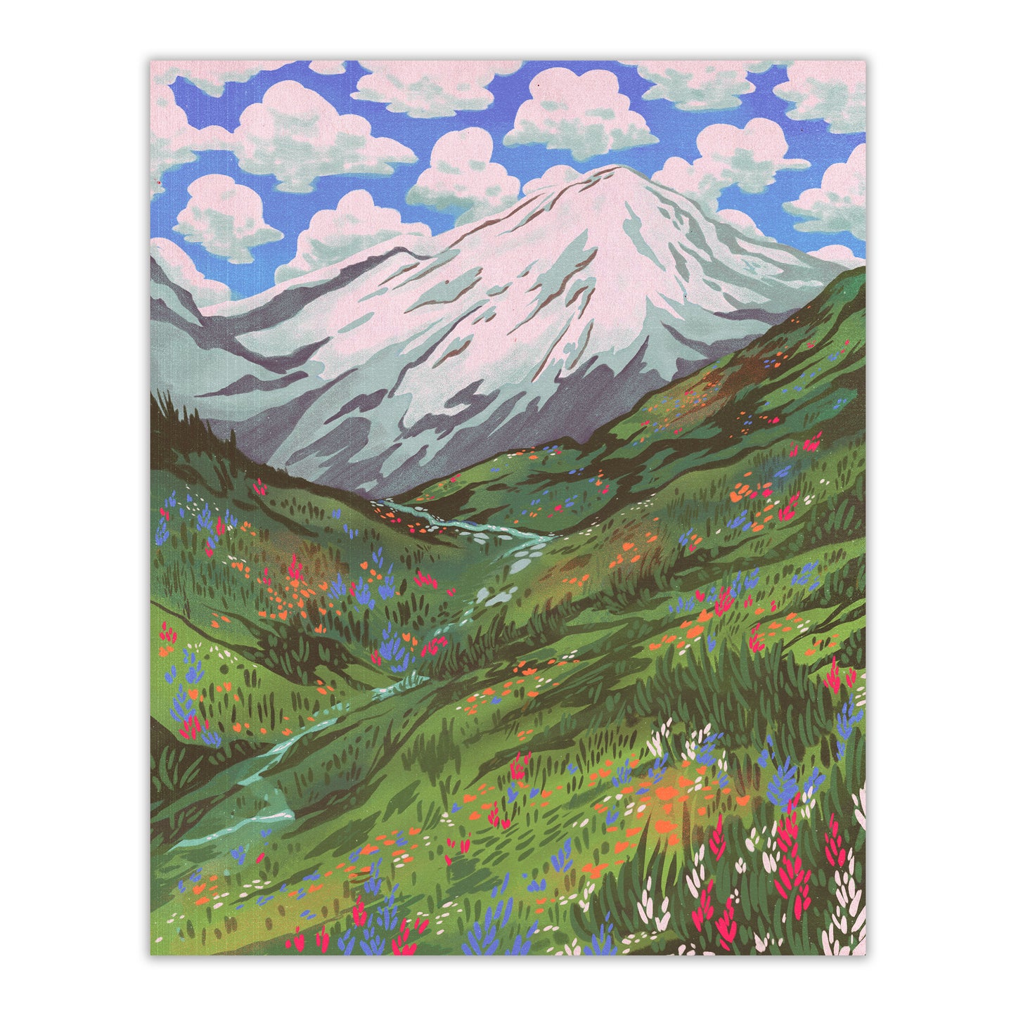 Cascadia Mountain Wildflowers Print
