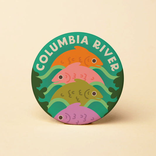 Columbia River Fish Round Magnet