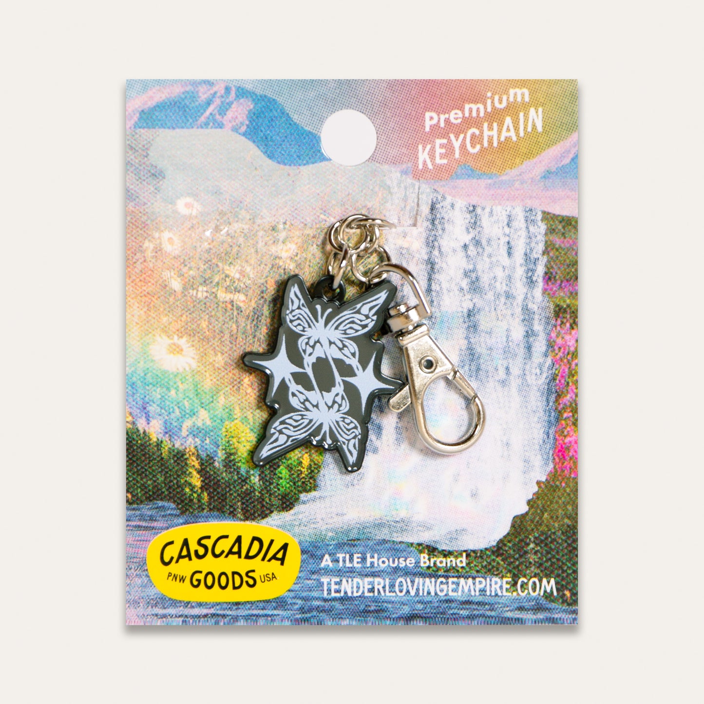 Butterfly Stars Enamel Keychain