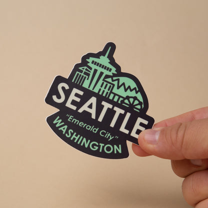 Emerald City Skyline Sticker