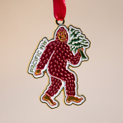 Pacific NW Bigfoot Glass Ornament