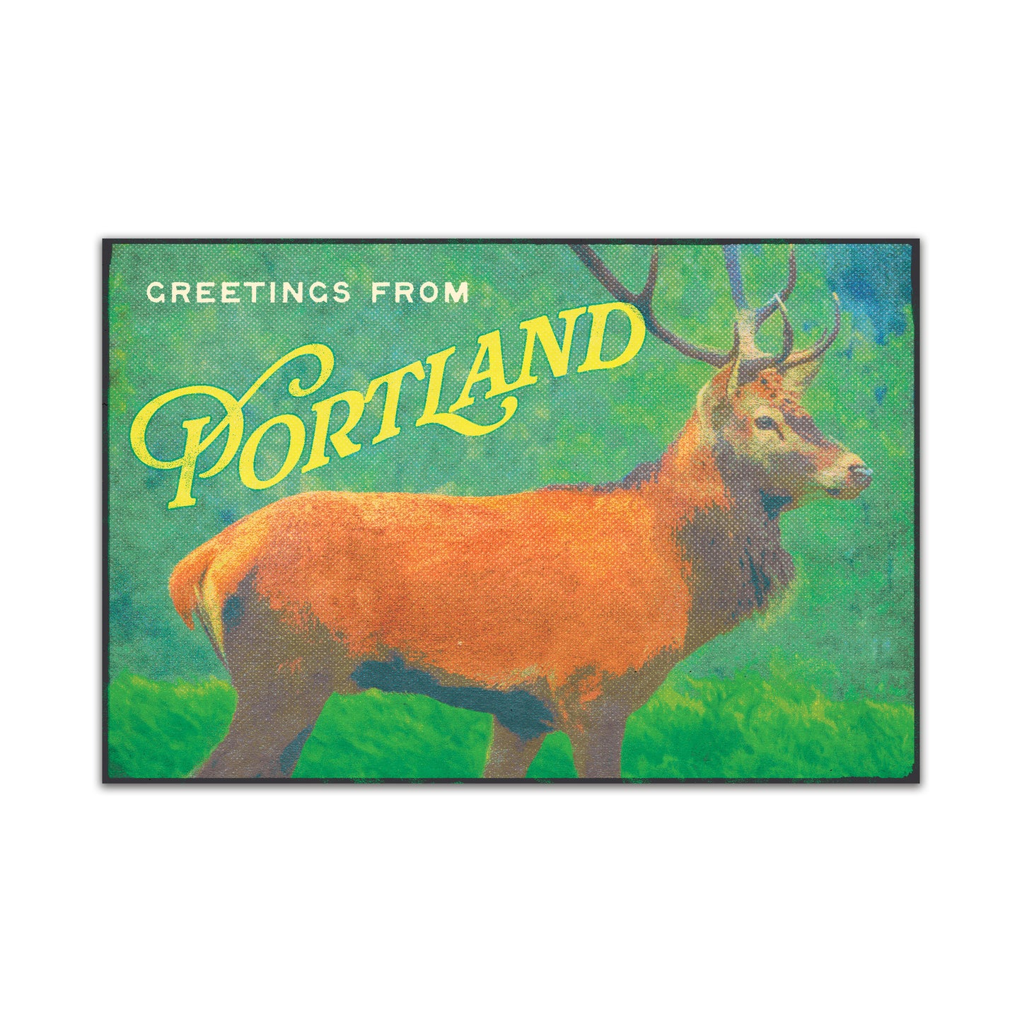 Greetings From Portland Elk Postcard