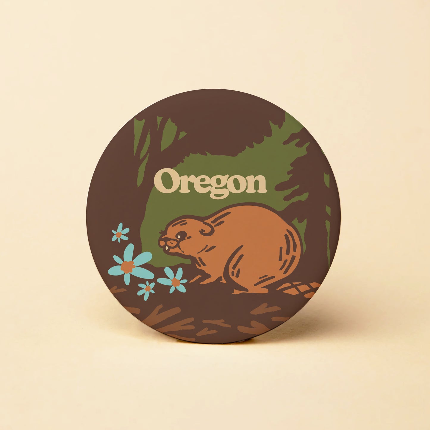 OR Baby Beaver Round Magnet