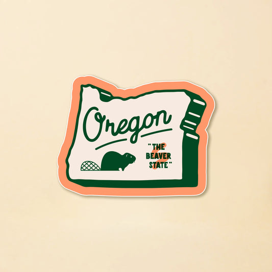 Oregon Beaver Sign Sticker