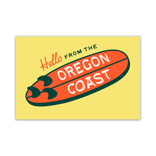 OR Coast Surfboard Postcard