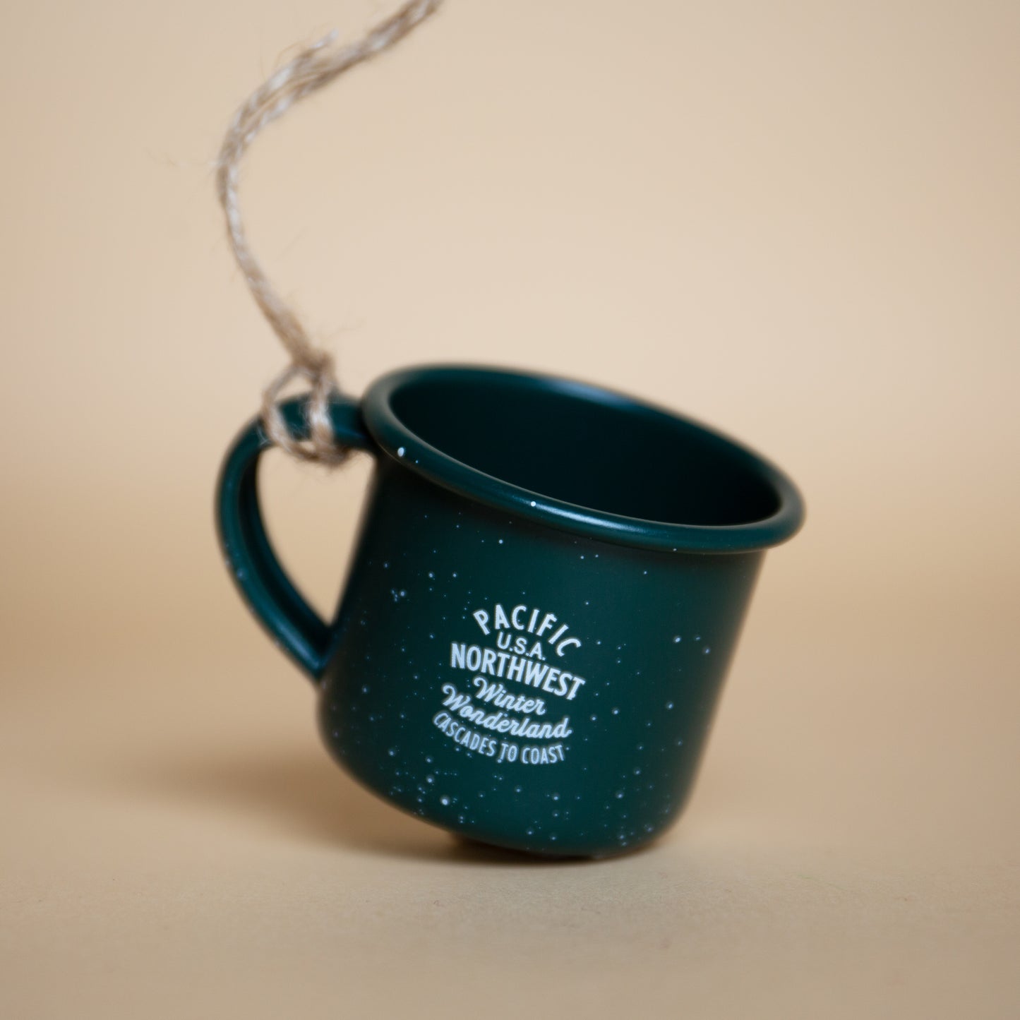 PNW Campfire Mug Ornament (Green)