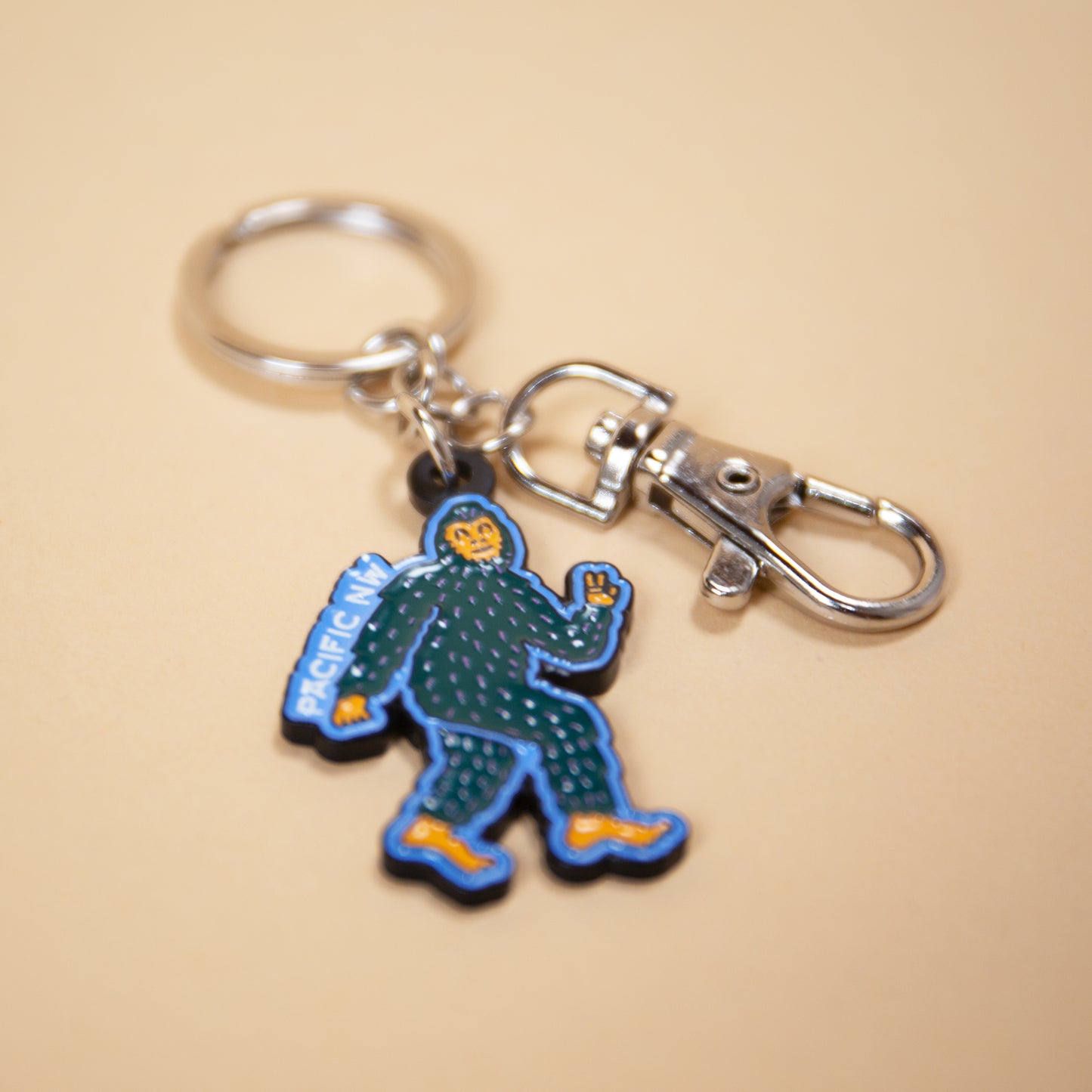 Pacific NW Bigfoot Enamel Keychain