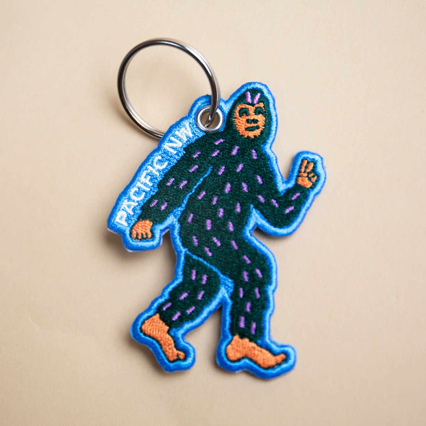 Pacific NW Bigfoot Patch Keychain