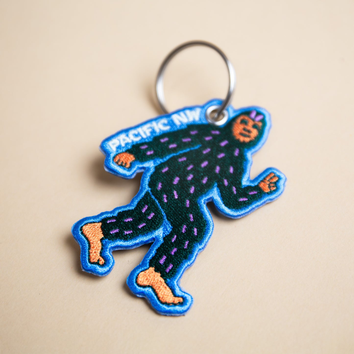 Pacific NW Bigfoot Patch Keychain