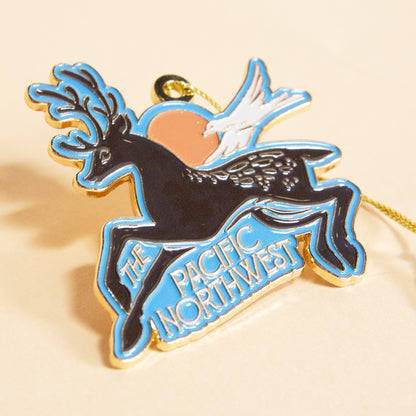PNW Stag Enamel Ornament