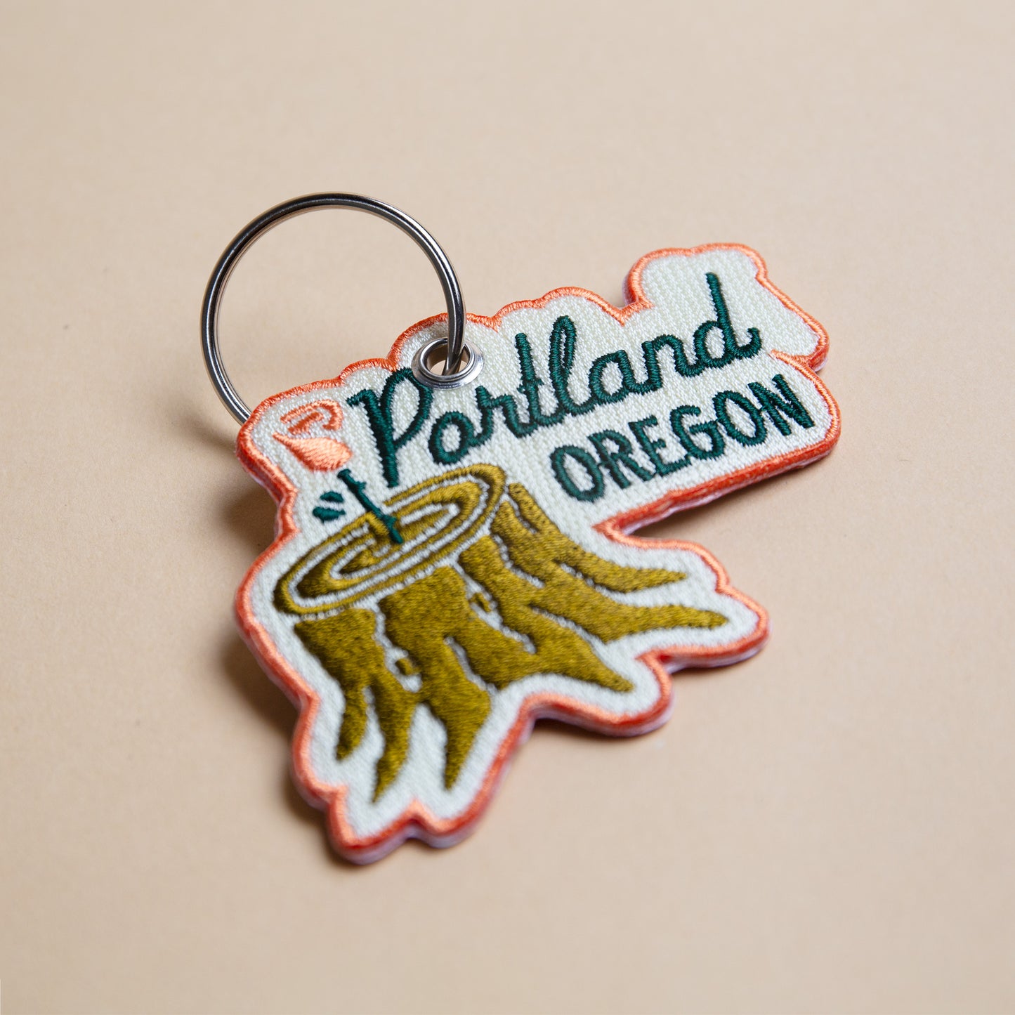 Portland Rose Stump Patch Keychain