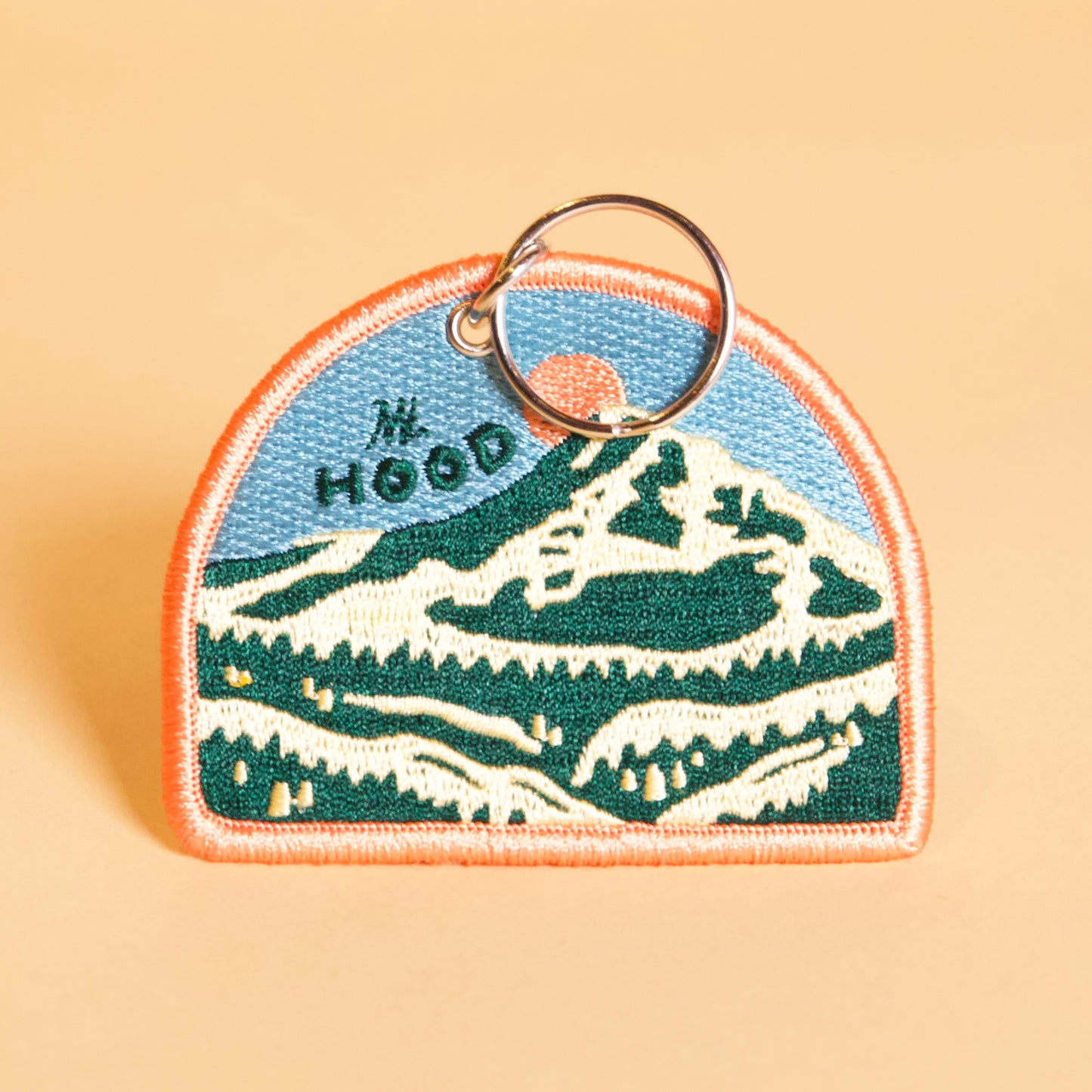 Retro Mt. Hood Patch Keychain