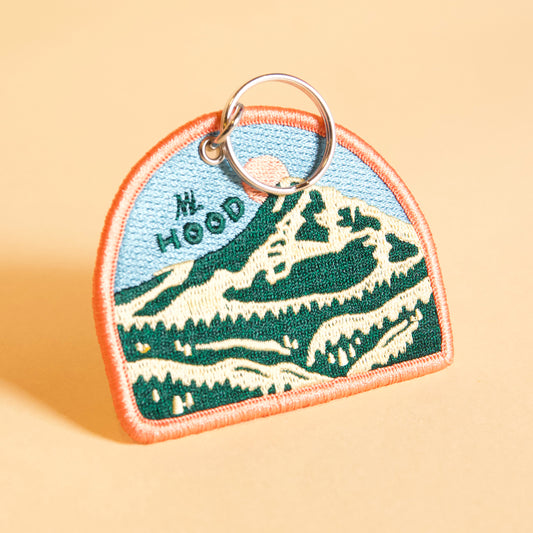 Retro Mt. Hood Patch Keychain