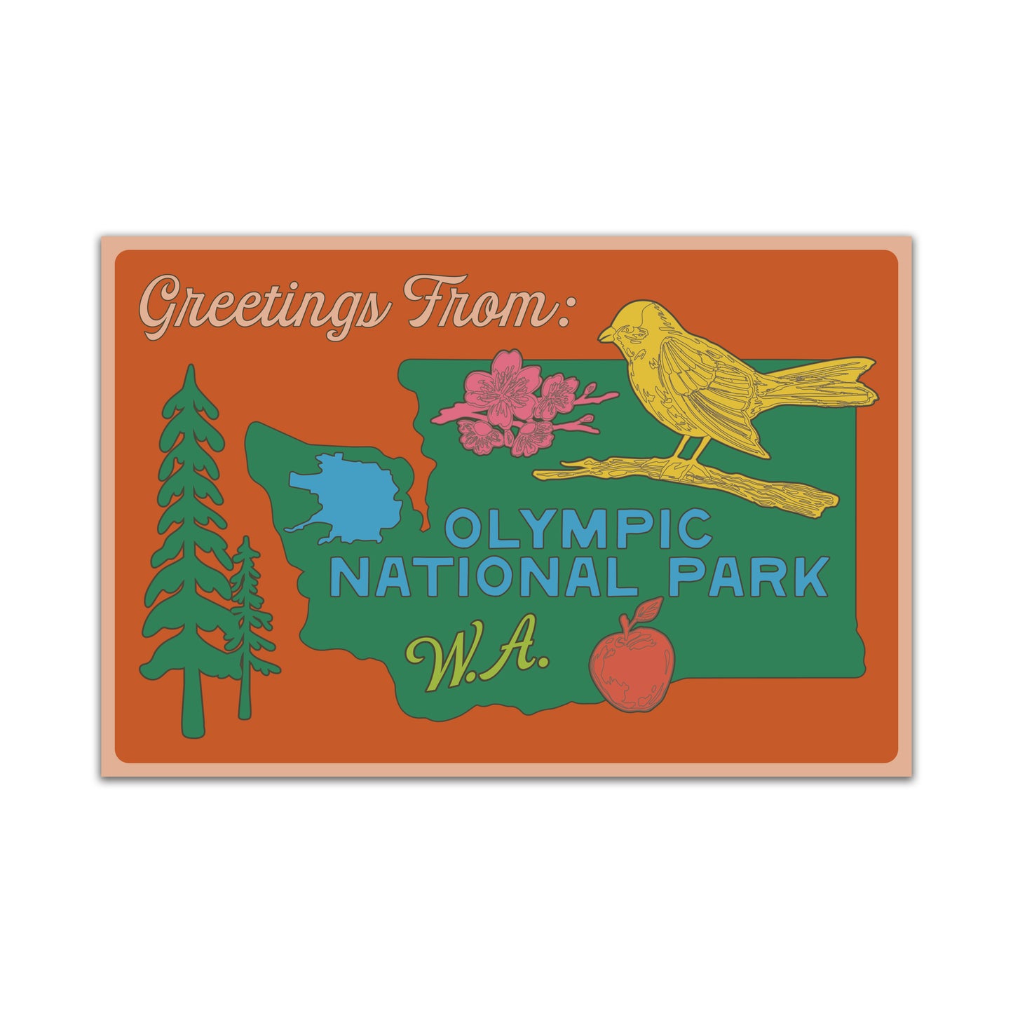 WA Retro Olympic Nat Park Postcard