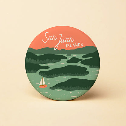 San Juan Islands Round Magnet