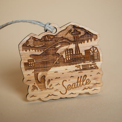 Seattle Orca Skyline Ornament