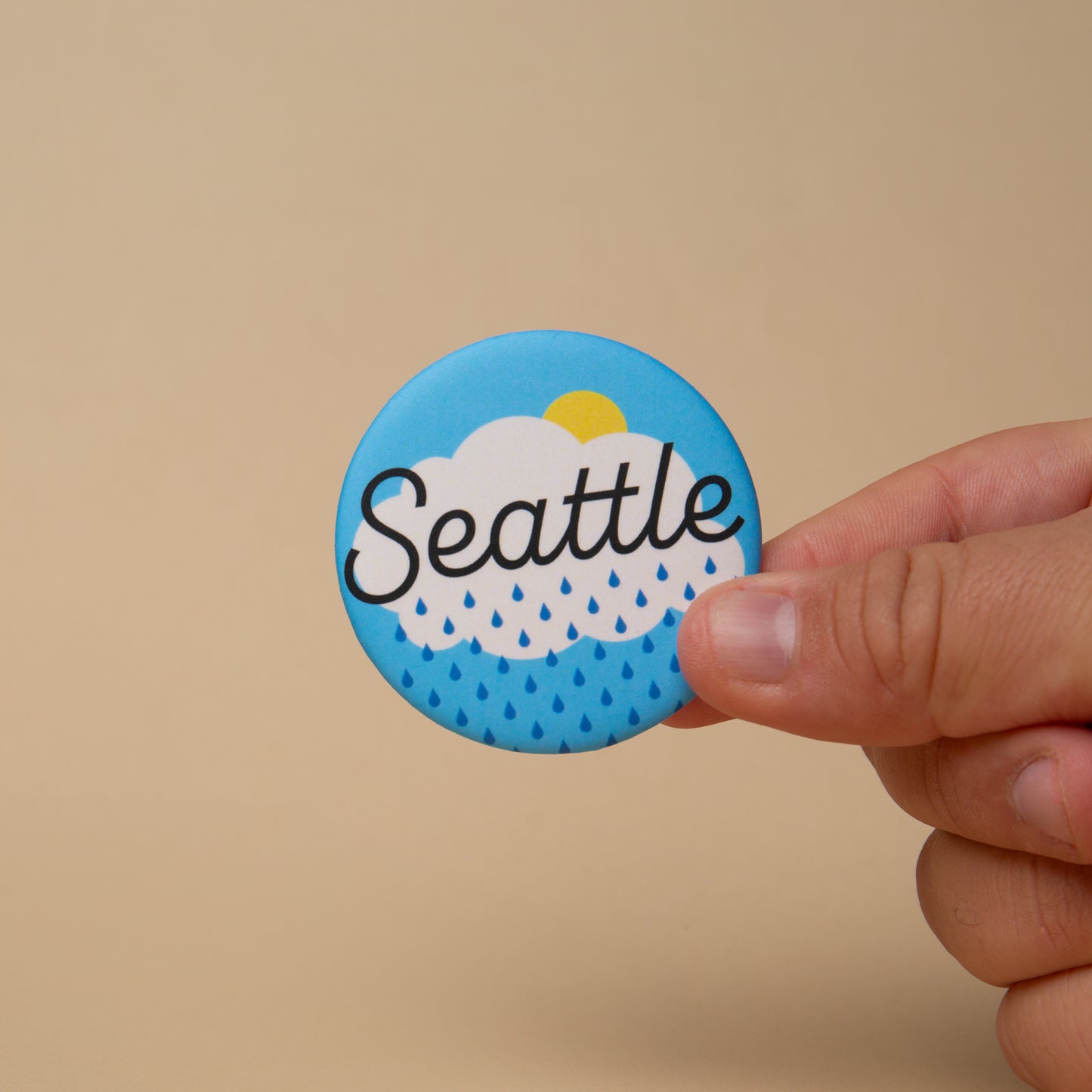 Seattle Rain Round Magnet