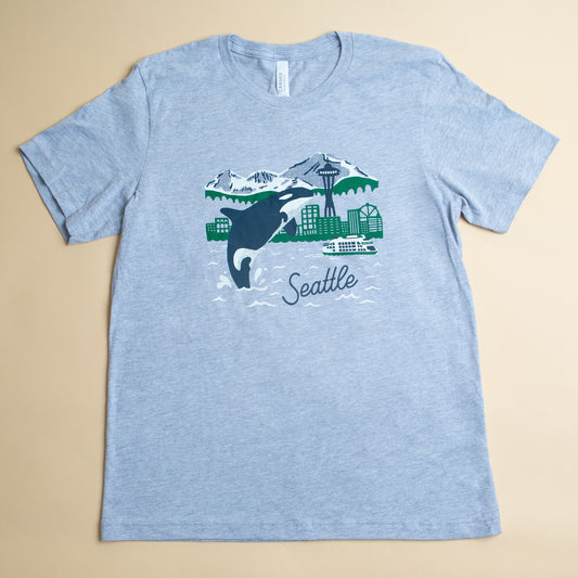 Seattle Orca Skyline Unisex Shirt (Gray)