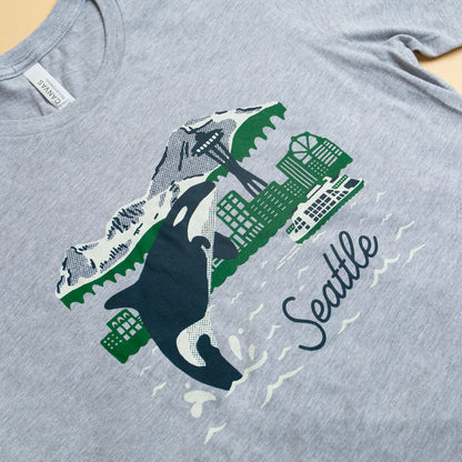 Seattle Orca Skyline Unisex Shirt (Gray)