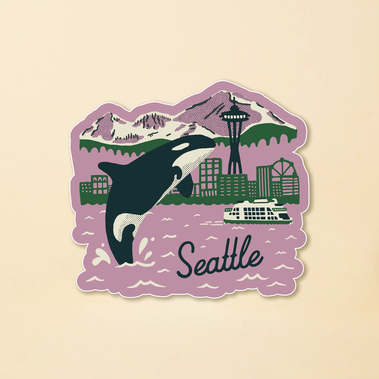 Seattle Orca Skyline Sticker