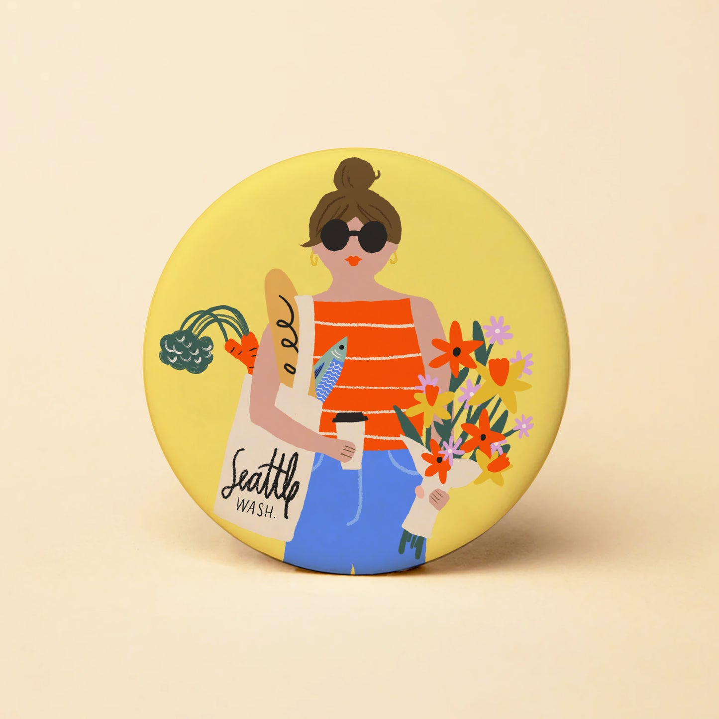 Seattle Shopper Round Magnet