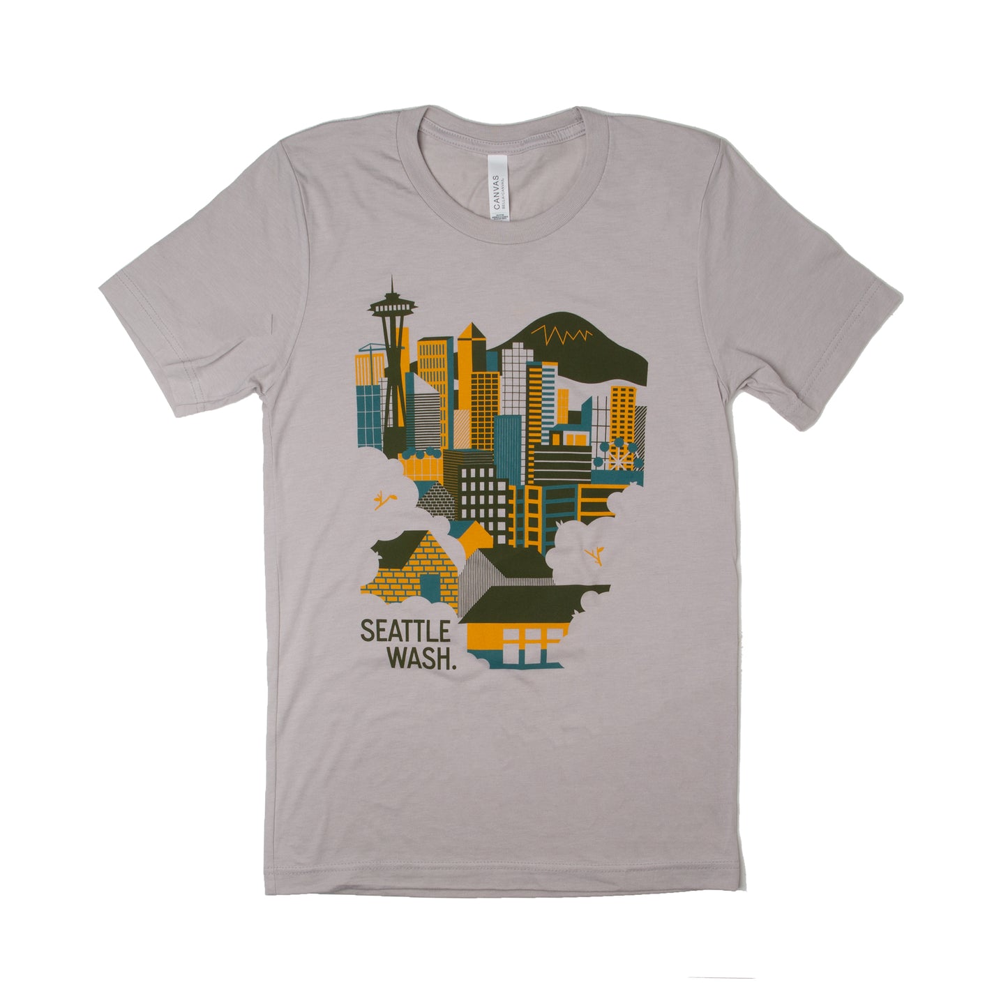 Seattle Skyline Unisex Shirt (Heather Cool Gray)