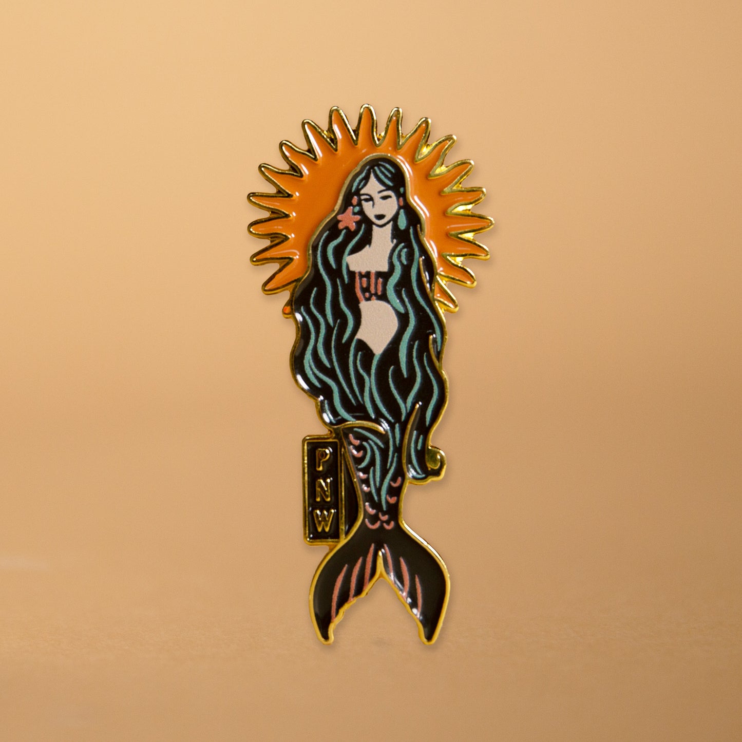 Sunburst Mermaid Enamel Magnet