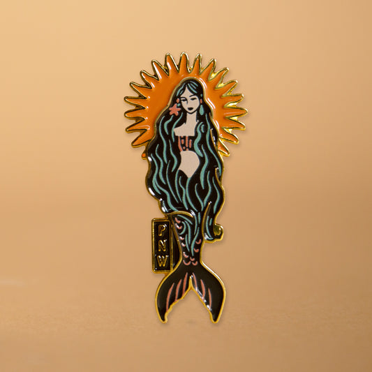 Sunburst Mermaid Enamel Magnet
