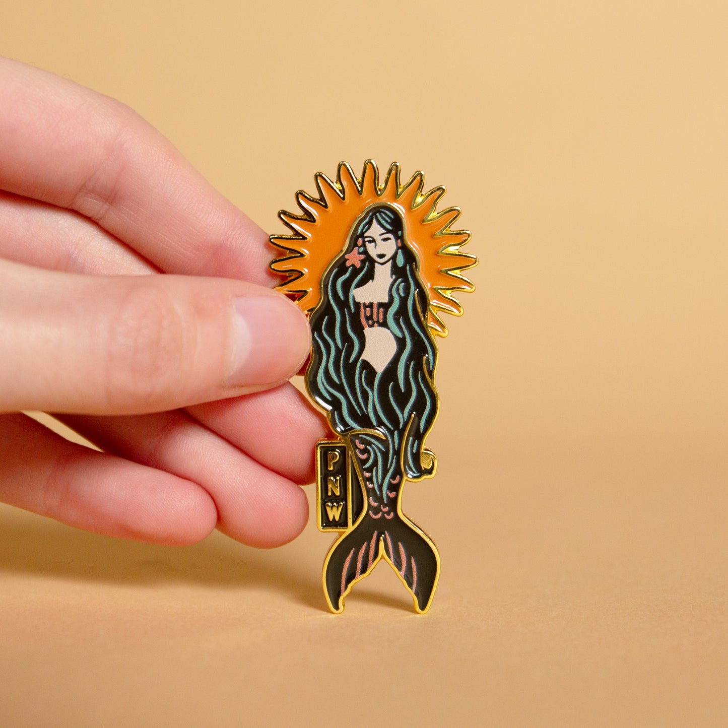 Sunburst Mermaid Enamel Magnet