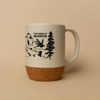 WA State Symbols Cork Mug