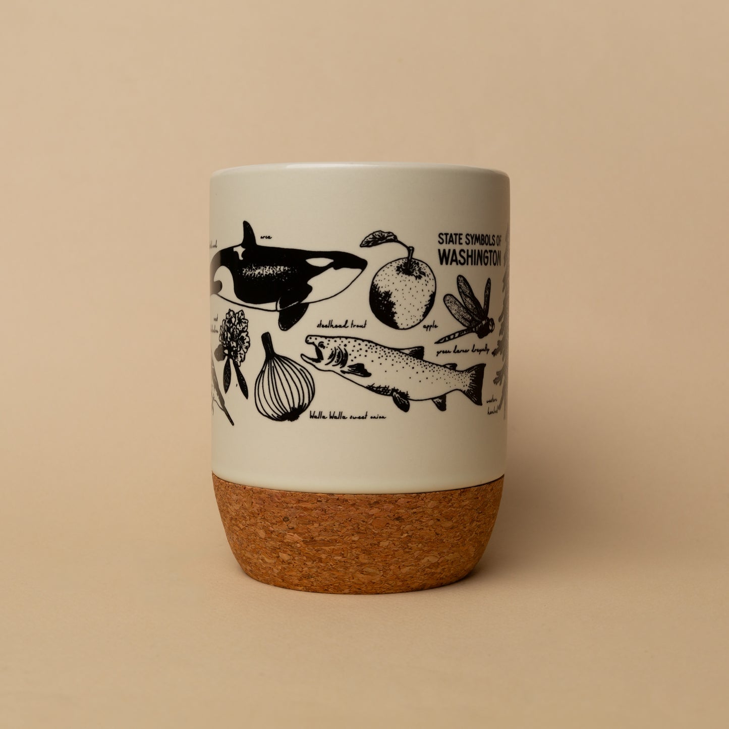 WA State Symbols Cork Mug