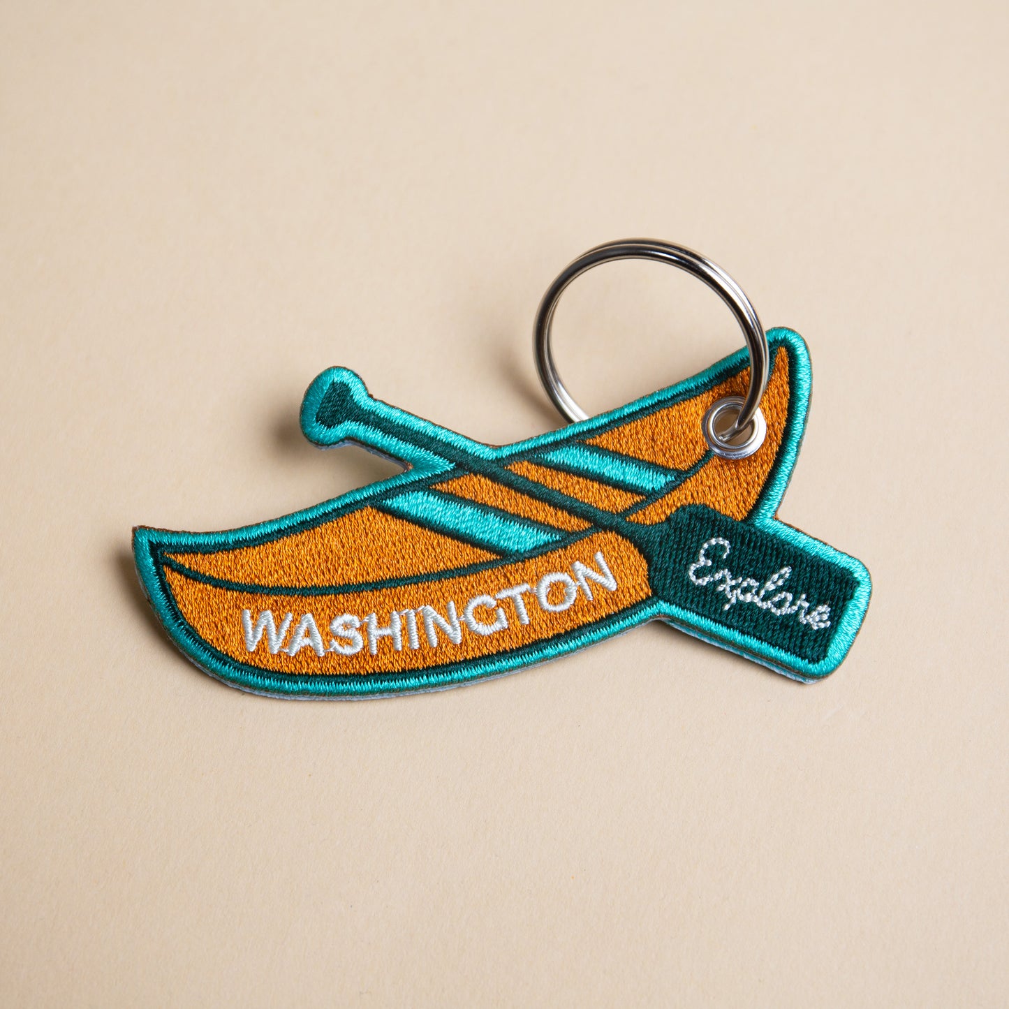 Washington Canoe Patch Keychain