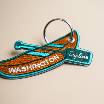 Washington Canoe Patch Keychain