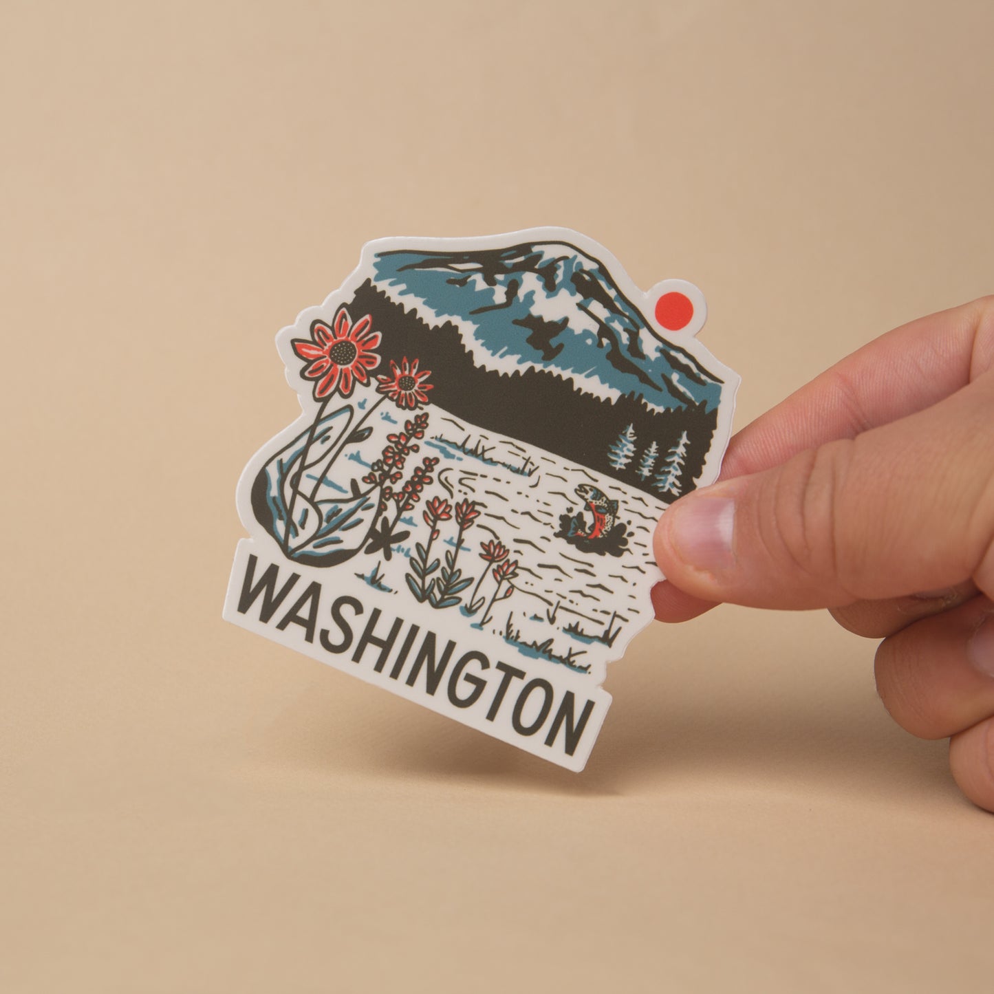 WA Mountain Lake Sticker