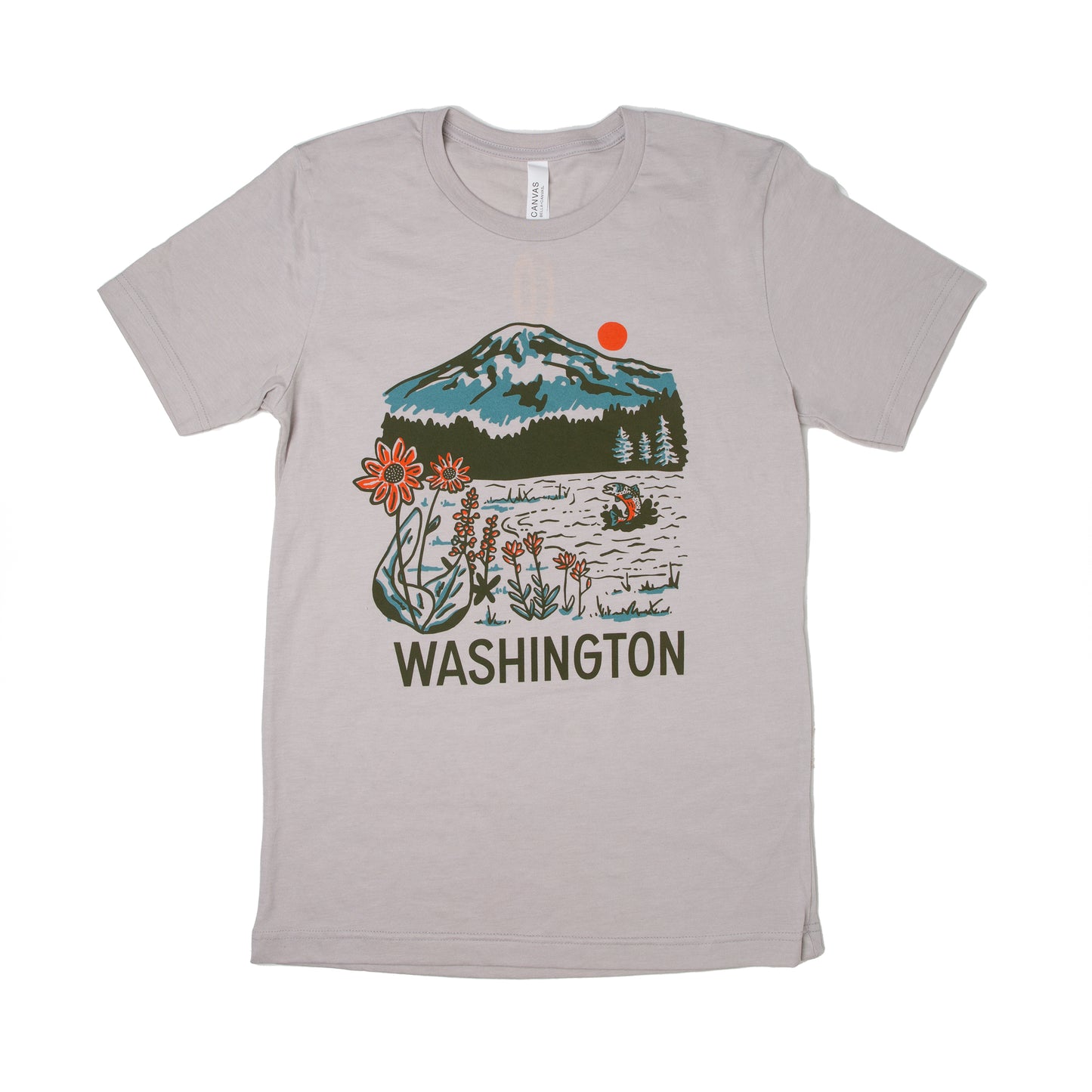 WA Mountain Lake Unisex Shirt (Heather Cool Gray)