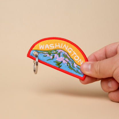 Mt. Rainier Washington Patch Keychain