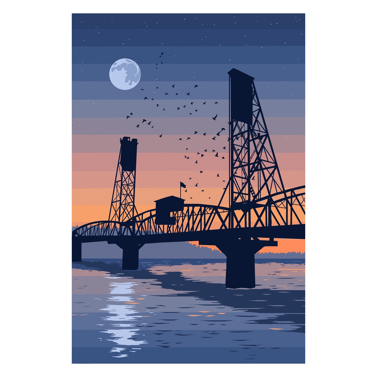 Cellar Sky Studios: Hawthorne Bridge at Dusk Print