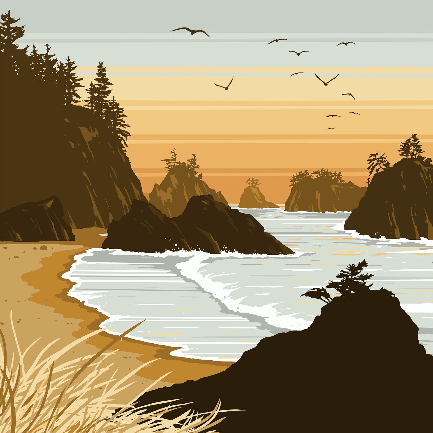 Cellar Sky Studios: Secret Beach Print