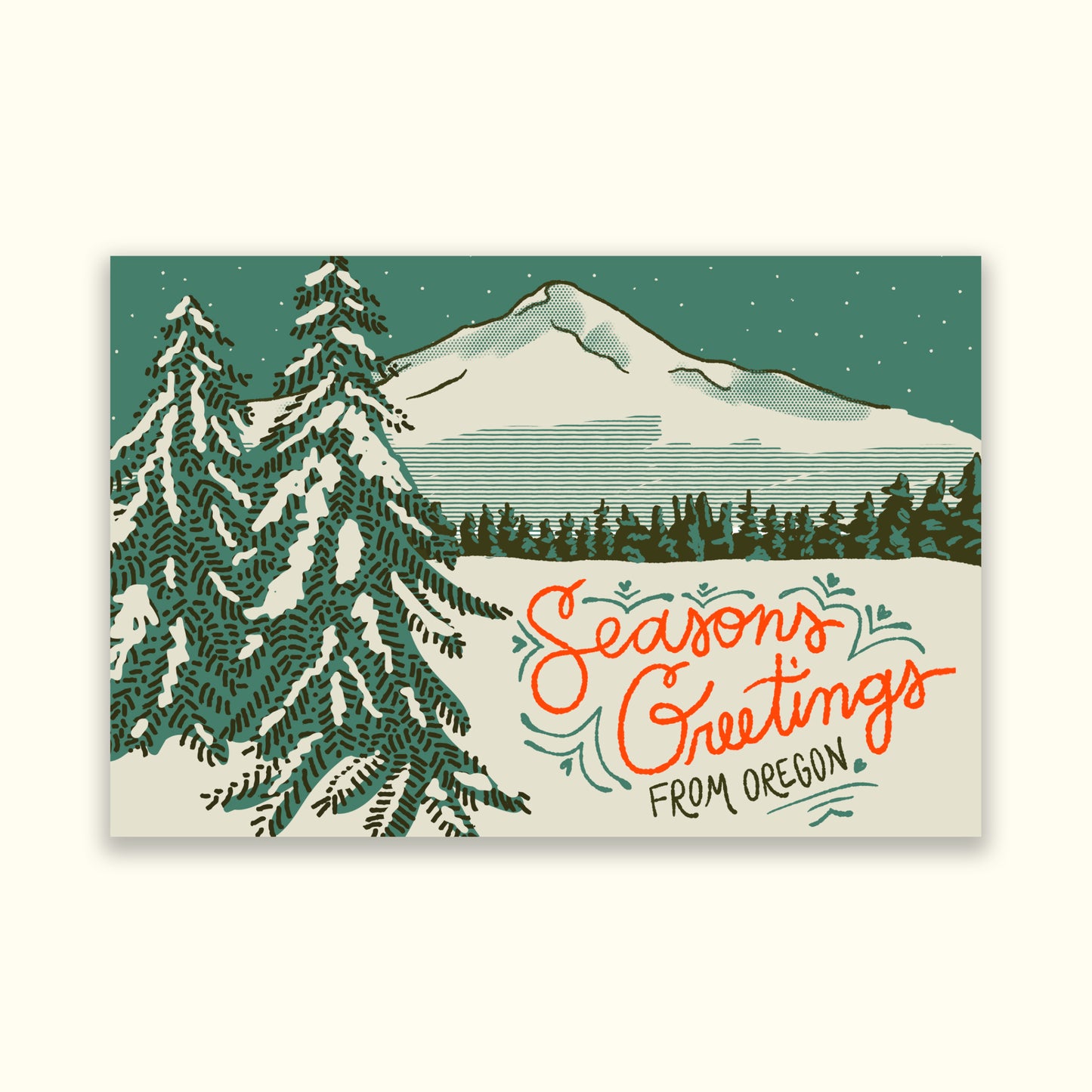 Season's Greetings Oregon Postcard