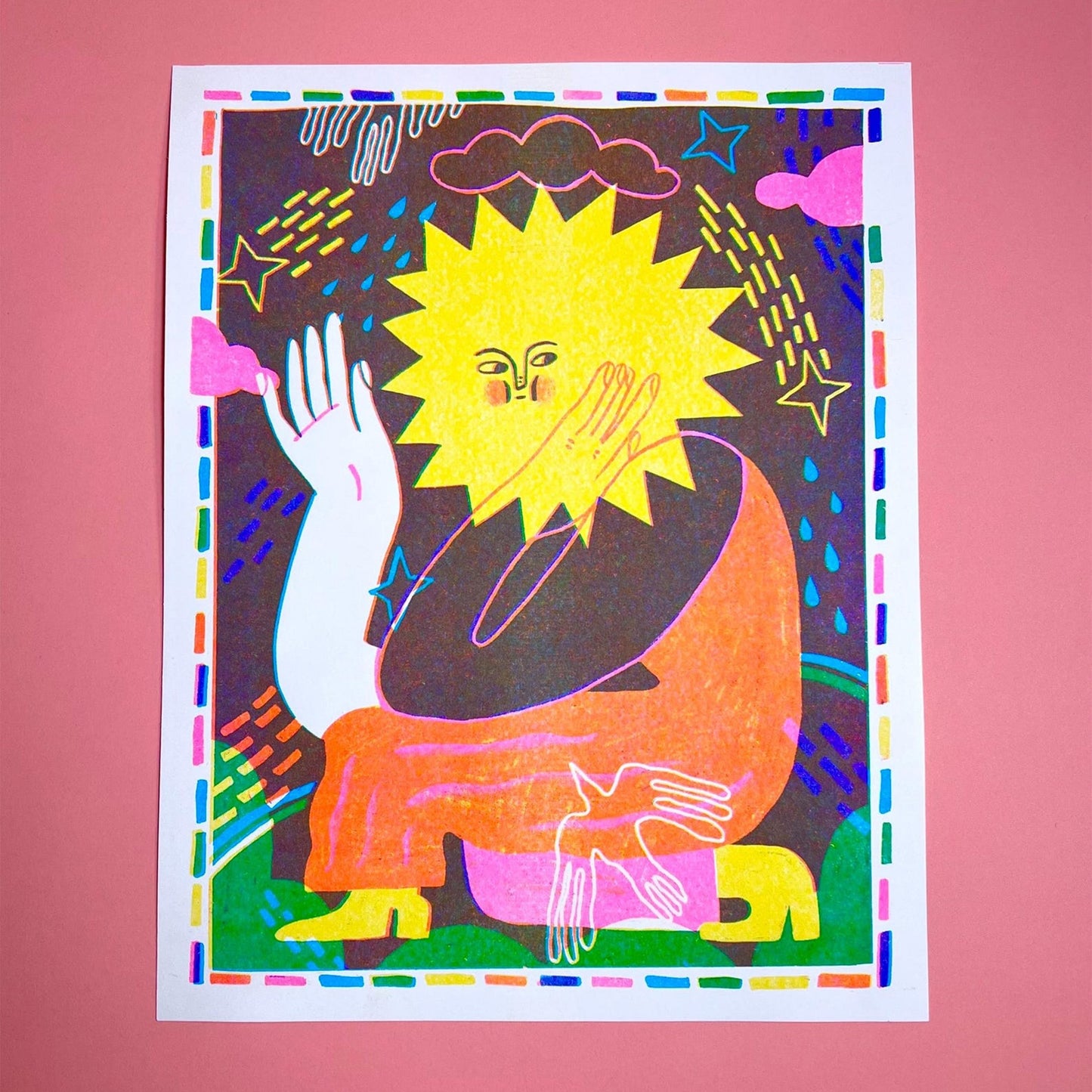 Dorothy Dot Cool: Big Sunny Head Riso Print