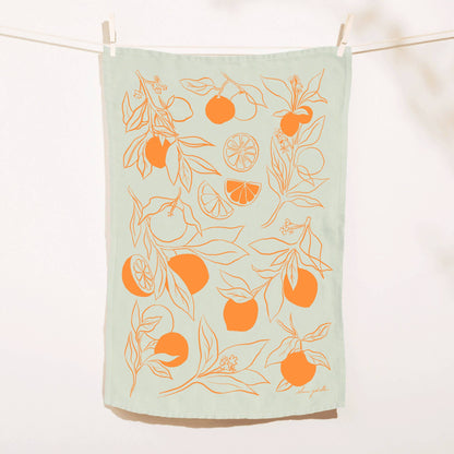 Clementine Linen Tea Towel