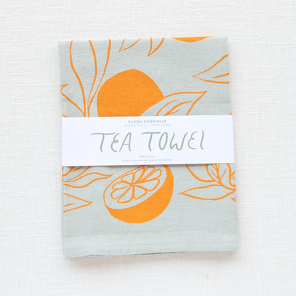 Clementine Linen Tea Towel